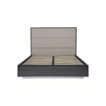 DFS BELLA DOUBLE BED FRAME IN HIGH GLOSS SLATE WOOD GRAIN AND CASHMERE MRP £899