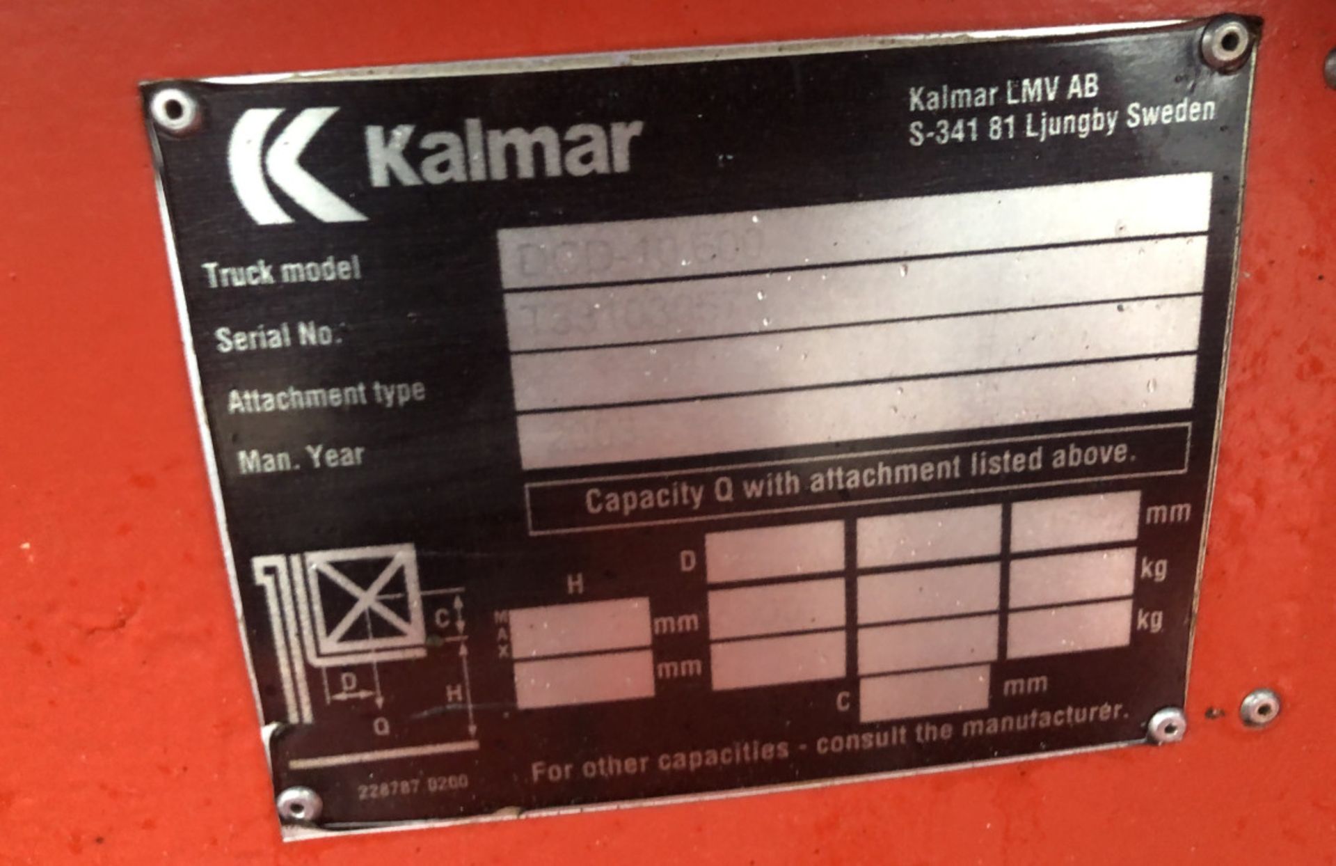 KALMAR DCD 10600 DIESEL FORKLIFT - Image 6 of 8