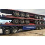 STACK OF 5 X13.6 METRE TRIAXLE FLAT TRAILORS BPW A