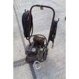 AIR COMPRESSOR ON TROLLEY WITH WHEELS WORKING - NO VAT