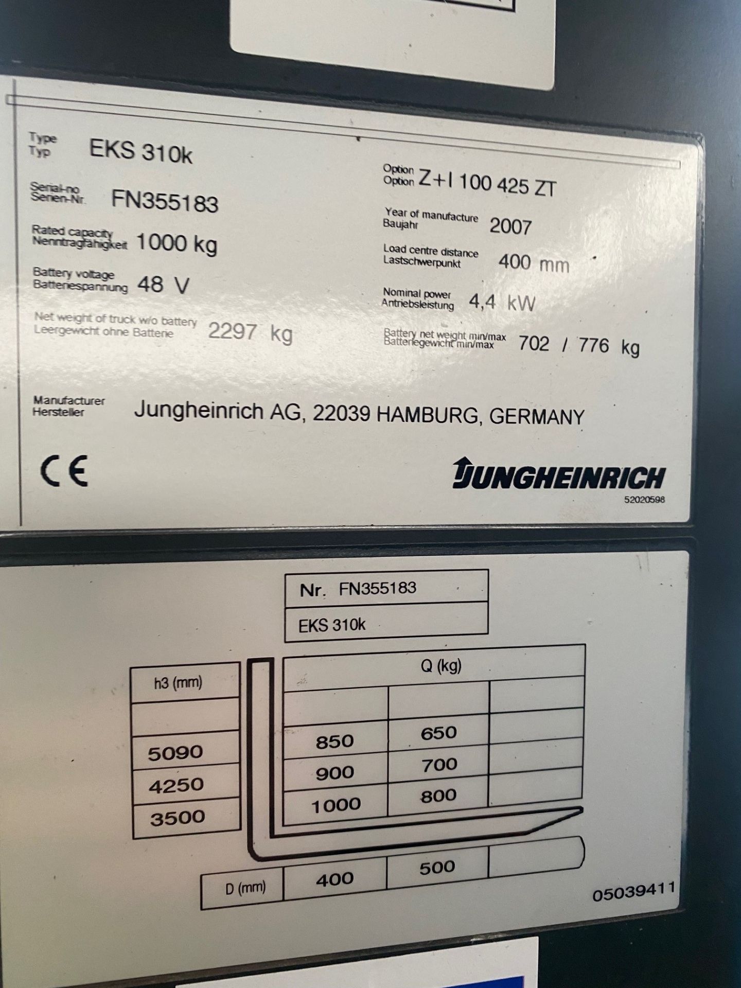 JUNGHEINRICH EKS 310K ORDER PICKER - Image 4 of 5