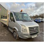 FUNCTIONAL & GENUINE: 59 PLATE VW CRAFTER FLATBED CAB - NO VAT ON HAMMER