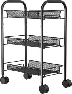 PALLET CONTAINING 54 X 3-TIER ROLLING BASKET STAND-BLACK - RRP £2160