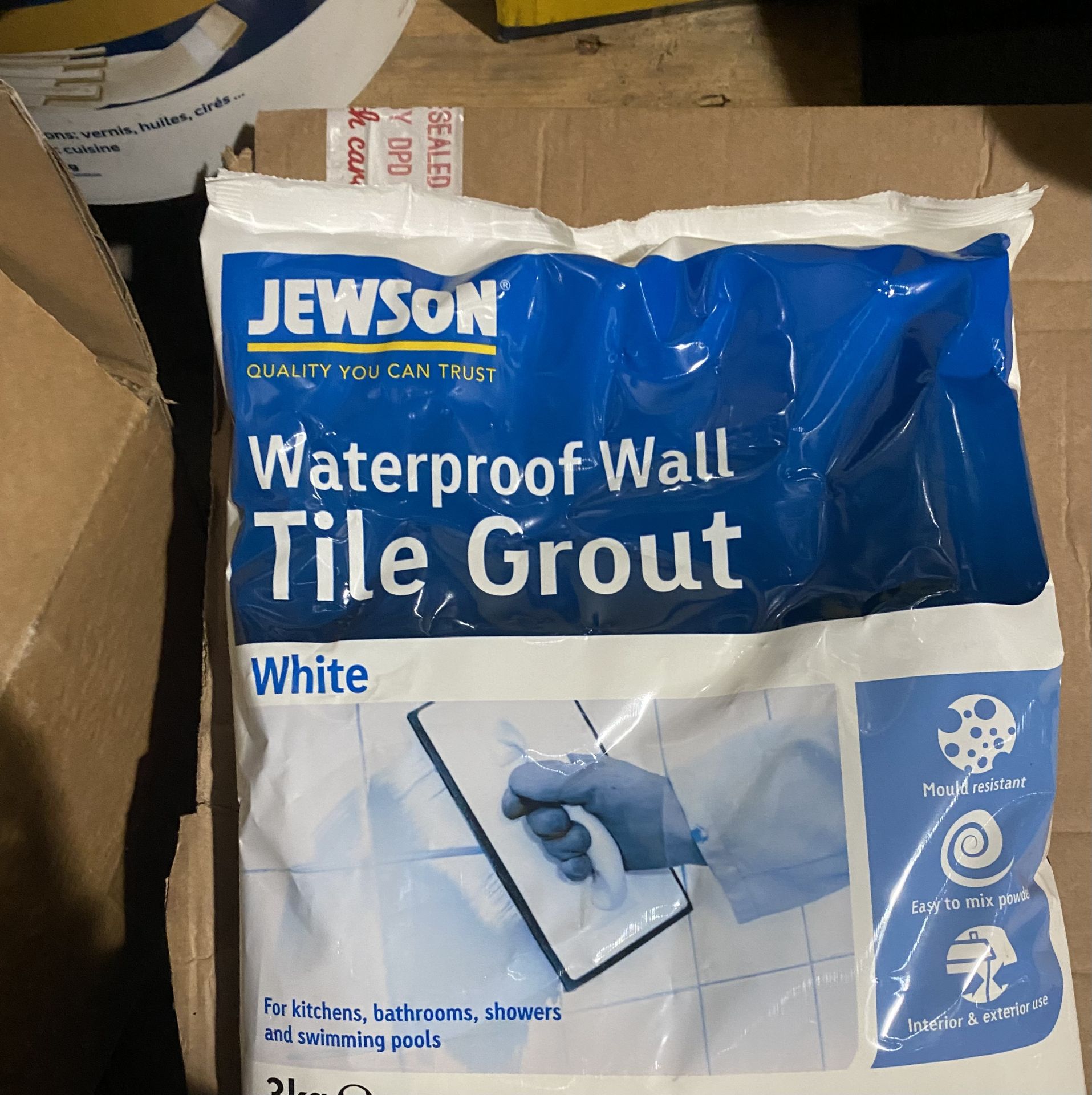 156X JEWSON WATERPROOF WALL TILE GROUT 5KG WHITE