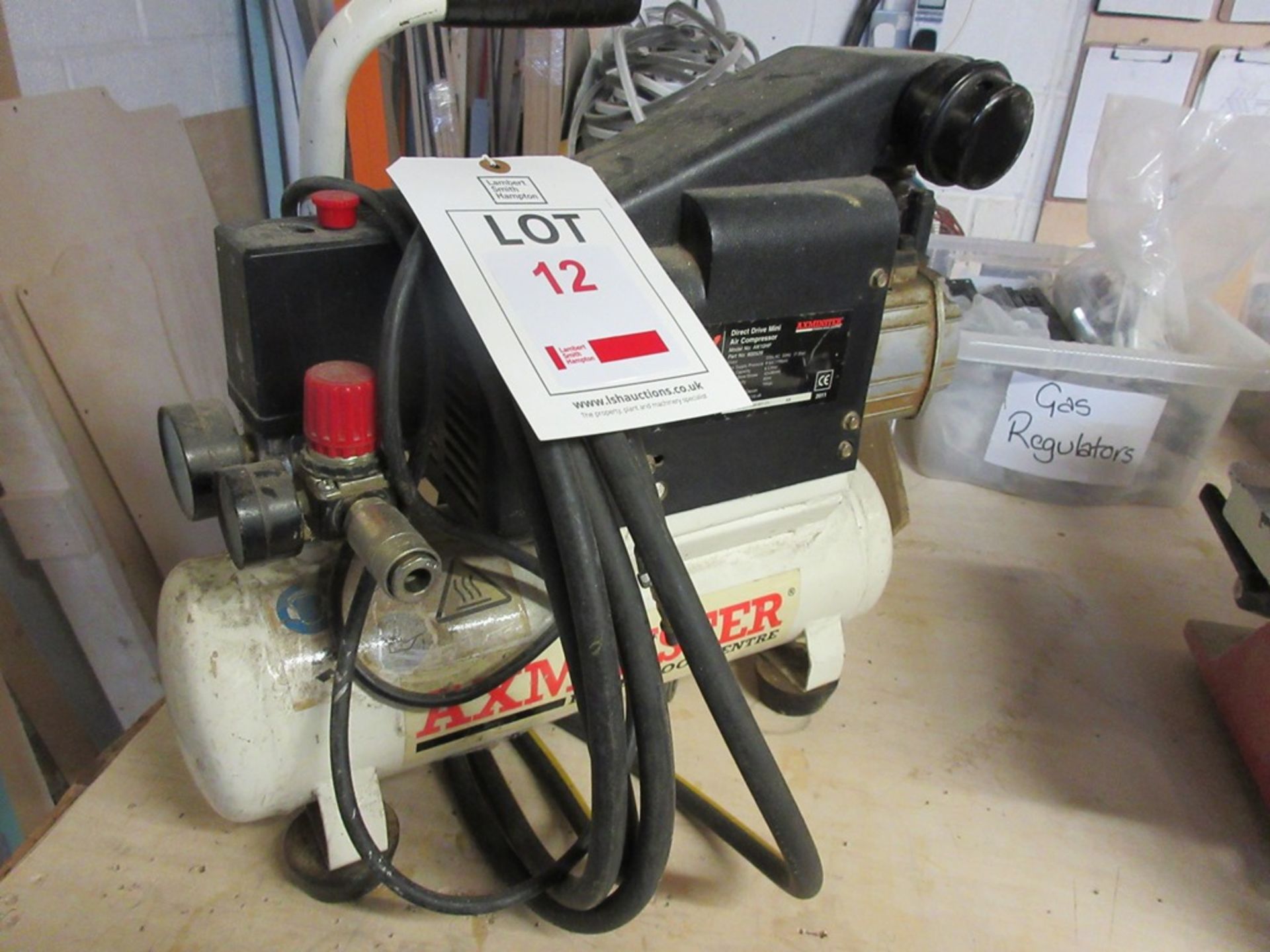 Axminster AW10HP portable direct drive air compressor, 6 litre, serial number: 2011AM-007-01 (2011),