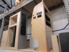 Plywood carcass campervan cabinet with sink and hob, 1 x shelving unit, 1 x single door unit