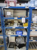 Contents of rack including stainless steel power sockets, switches, socket liners, moulded shower