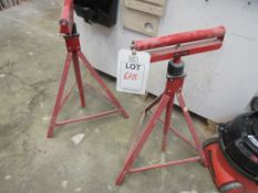 Two metal roller supports, 300mm wide