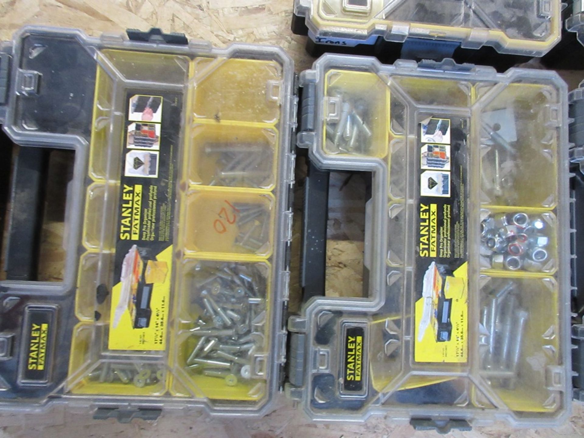 Five Stanley Fatmax sectional carry cases with contents including assorted nuts, bolts, etc. - Image 3 of 5