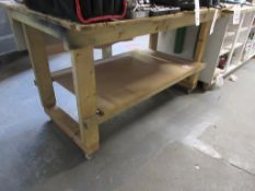 Timber frame/ top mobile workbench, 1.6m x 1m