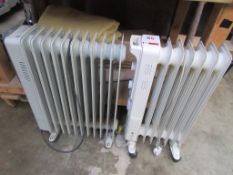 Two portable oil filled electric radiators