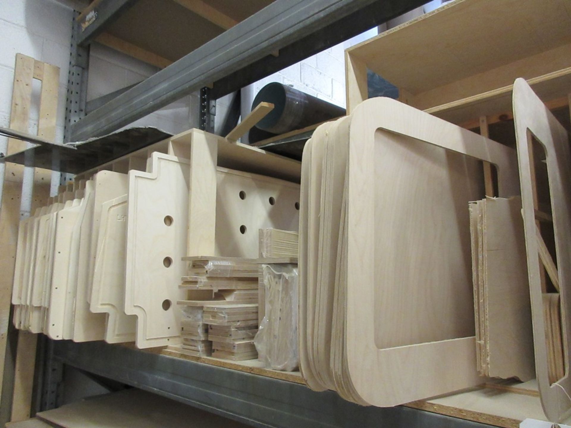 Quantity of assorted pre-machined plywood panels, etc., as lotted