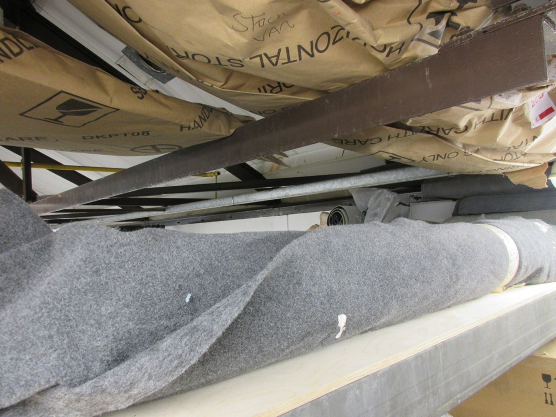 Large quantity of part rolls upholstery /faux leather fabric, etc. - Image 7 of 8