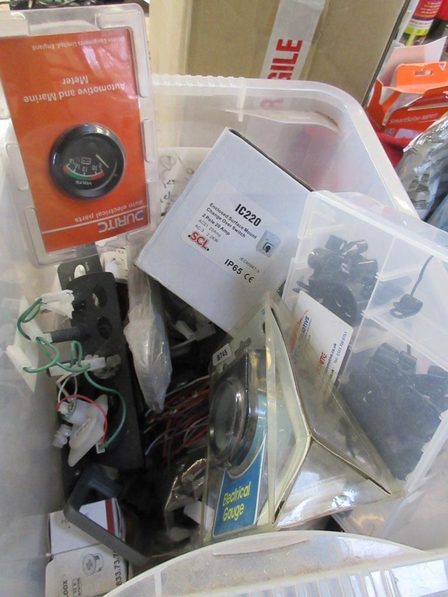 Miscellaneous lot including brackets, fittings, electrical gauge, charge over switch, etc. - Image 4 of 5