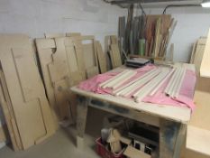 Loose contents of mezzanine floor including tables legs, corner posts, pre-machined components, part