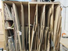 Contents of rack to include plywood campervan templates, Formica covered ply, etc., as lotted