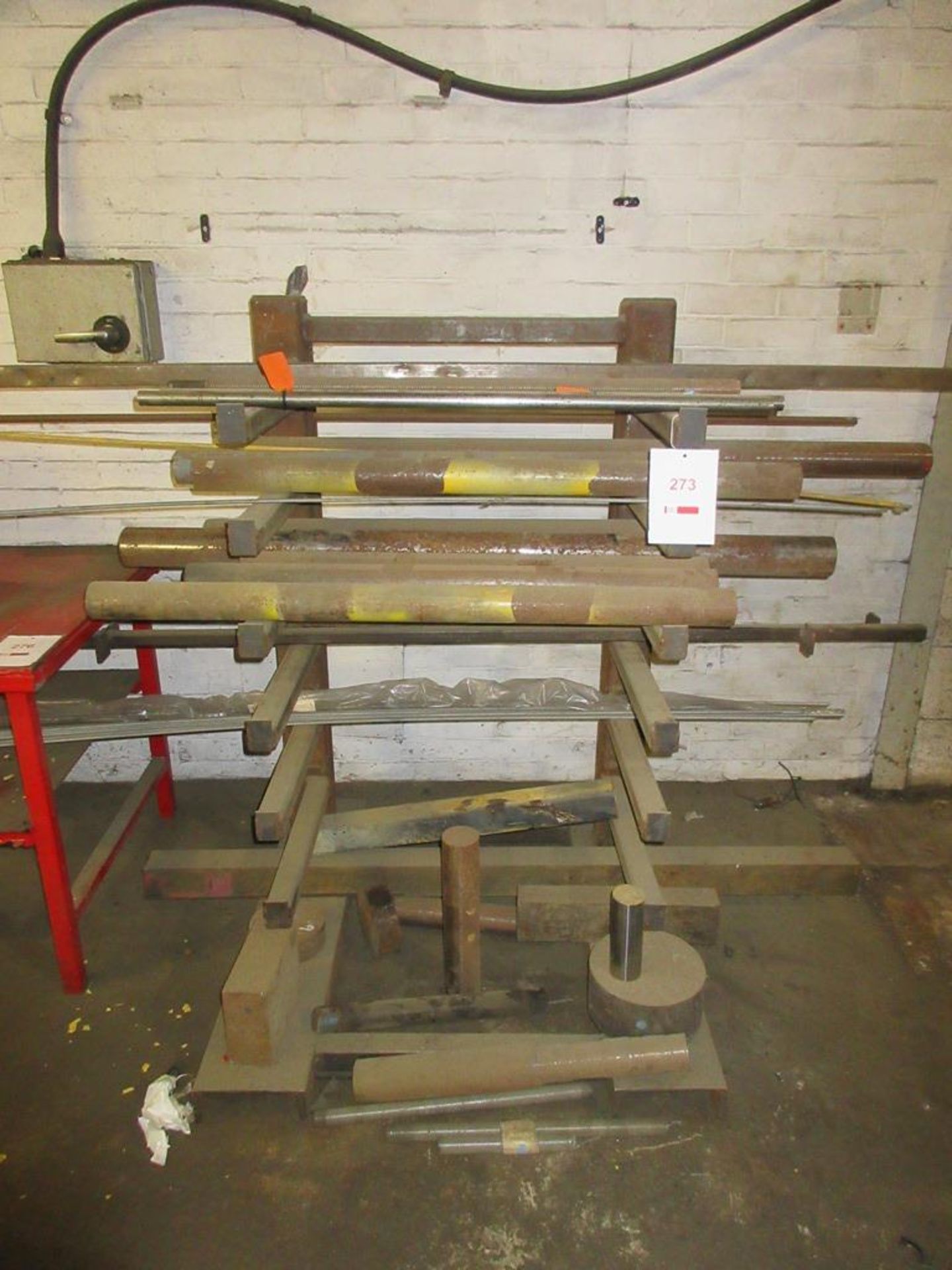 Fabricated Steel bar rack & contents of bar etc.