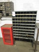 Parts rack, 72 compartment & 4 x various cabinets