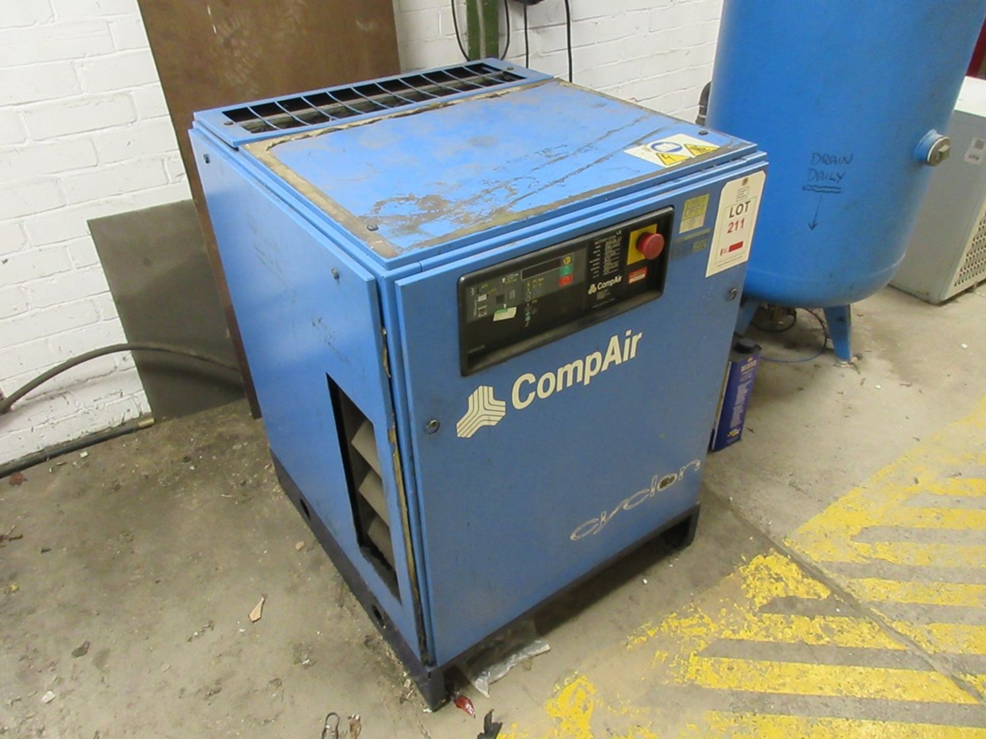 Compair screw air compressor, model Cyclon 107, S/No F161-2223 (2002), max pressure 7.5BAR, with - Image 2 of 5