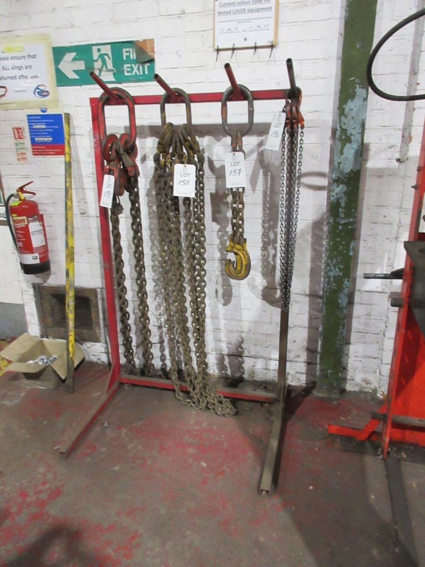 Two Fabricated steel chain storage racks - excluding contents