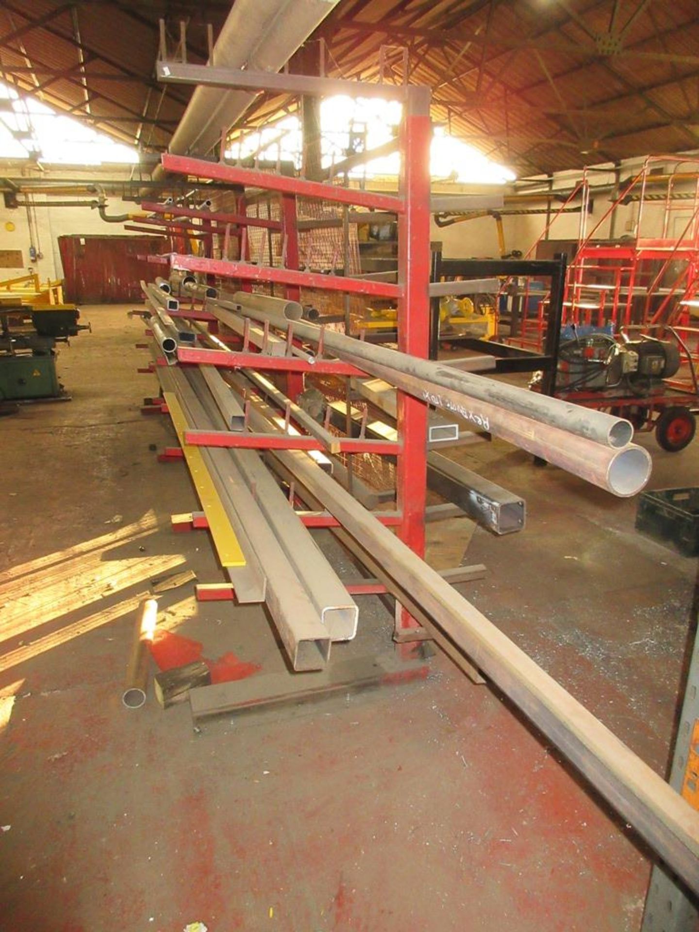 Fabricated Steel bar rack & contents of bar, tube & box section etc. - Image 3 of 4