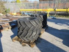 Four Dumper wheels, with 405/70-20 all terrain tyres