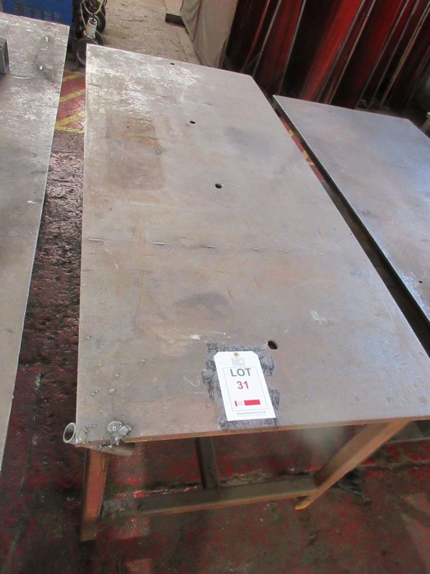 Fabricated Steel welders bench, approx.: 2010mm x 850mm approx. 835mm high - Image 2 of 3