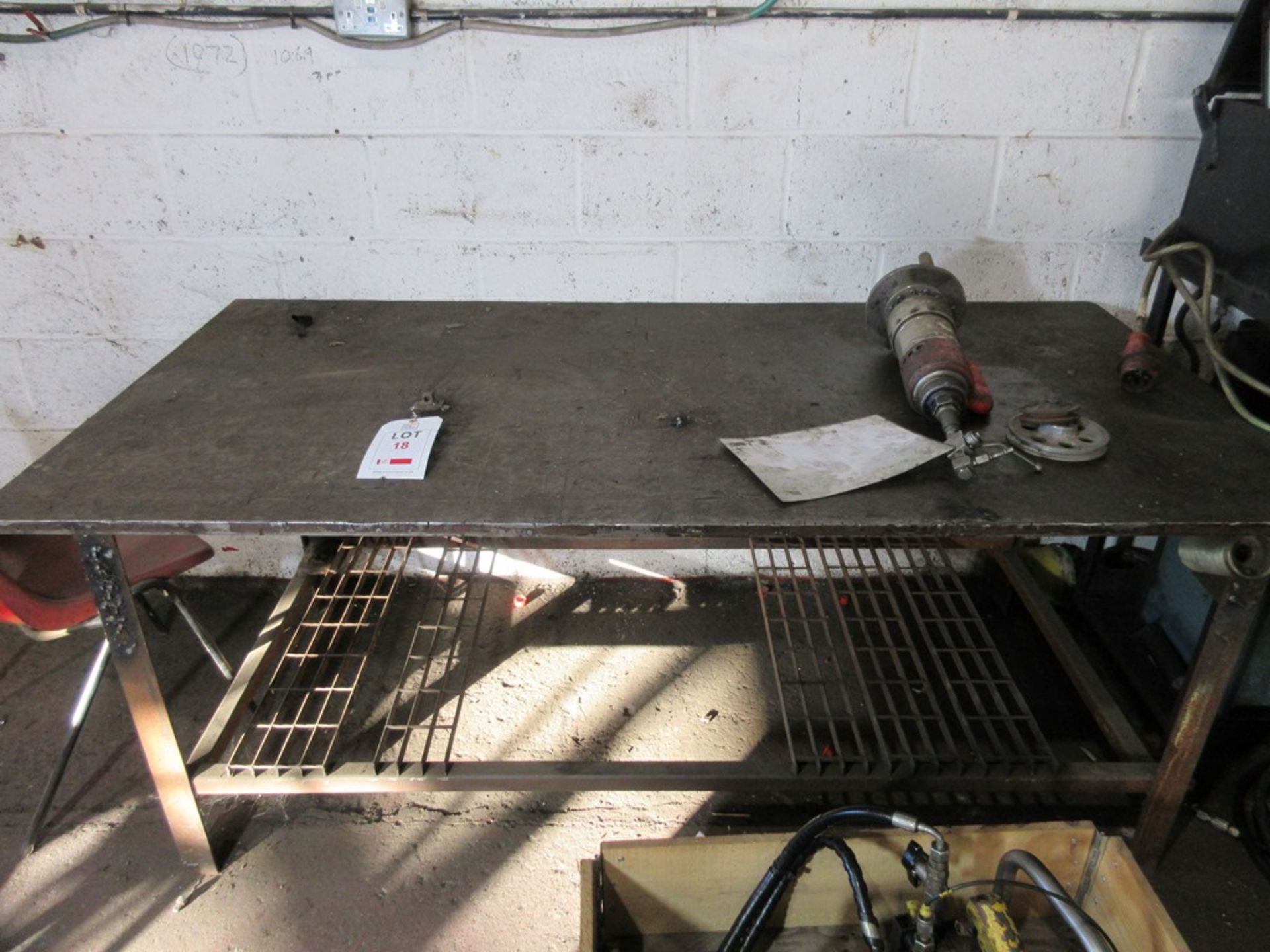 Fabricated Steel welders bench, approx.: 2000mm x 1000mm approx. 800mm high - Image 2 of 3