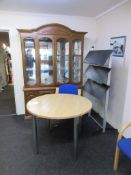 Table, 6 x Chairs & wall unit