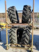 Four Wheels with 405/70-20 all terrain tyres