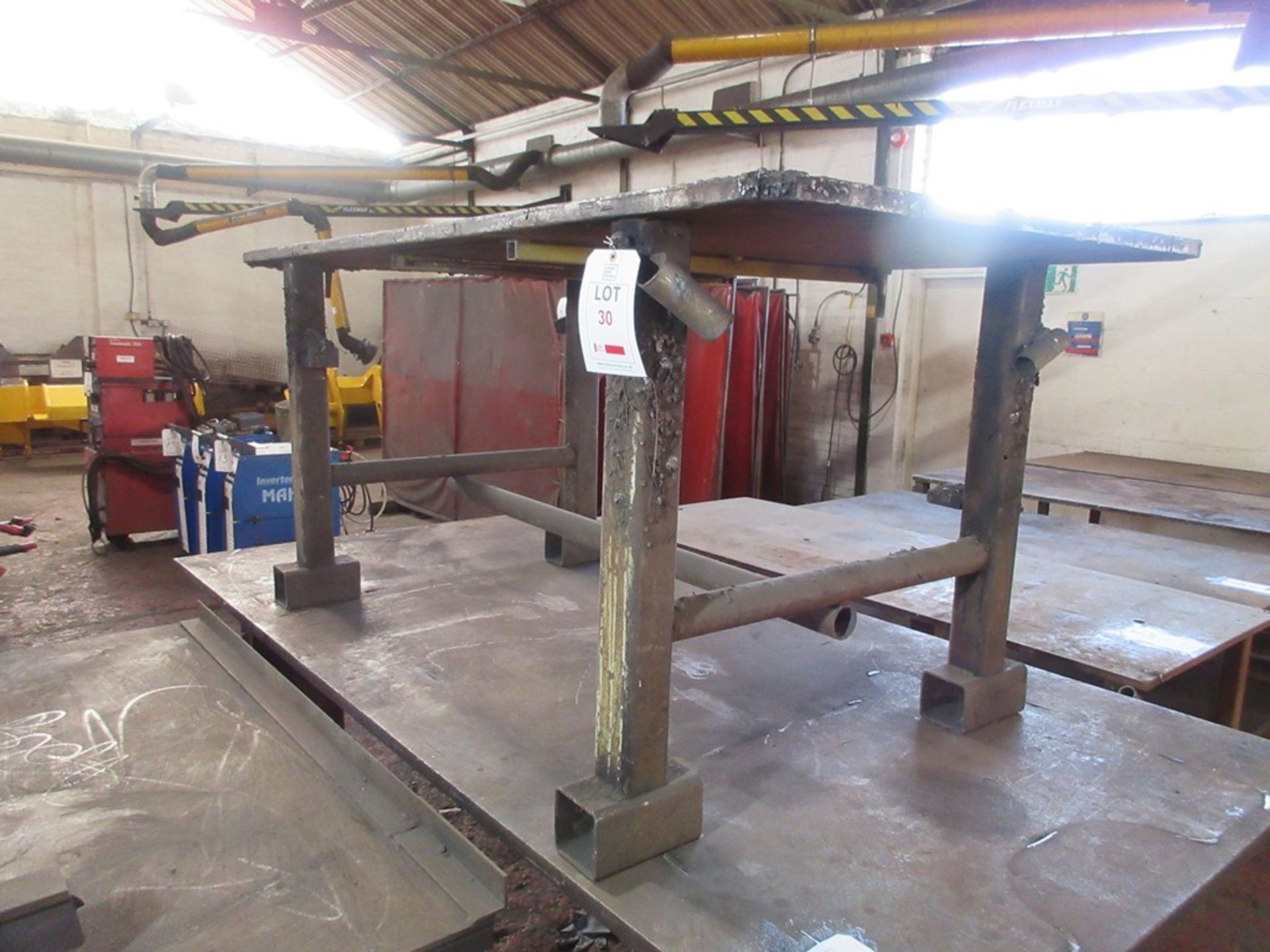 Fabricated Steel welders bench, approx.: 2000mm x 1000mm approx. 900mm high