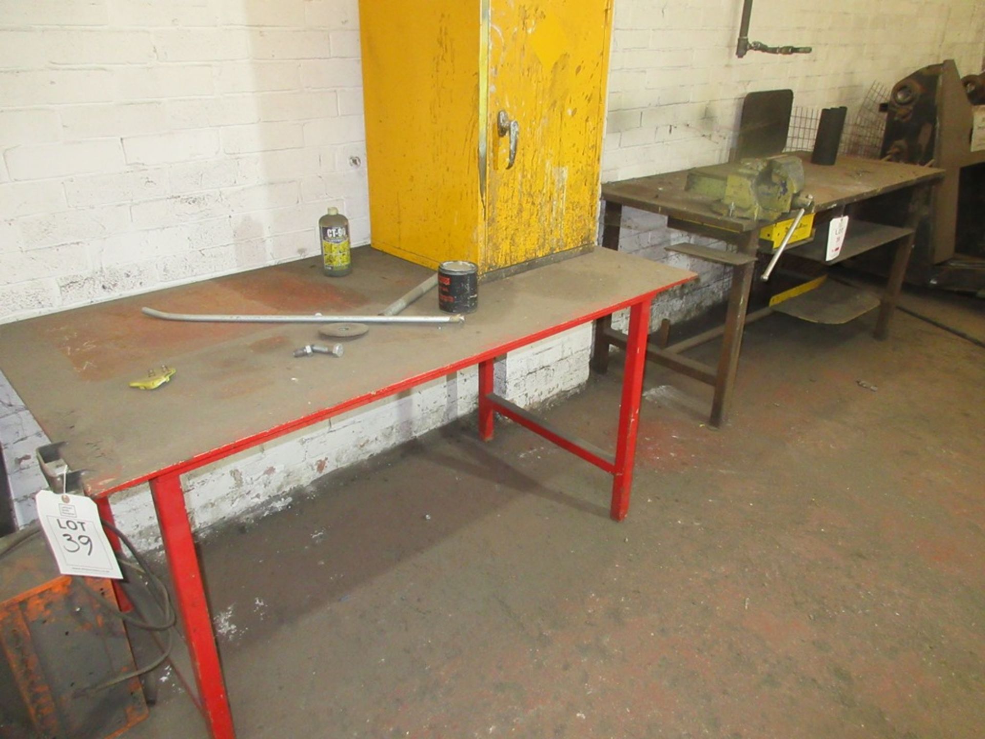 Fabricated Steel welders bench, approx. 1620mm x 700mm approx. 800mm high, with Record No.5 - Image 3 of 4