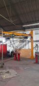 Swivel JIB crane, approx. height under JIB - 2.8m, approx. reach - 3.9m, SWL 500KG with RWM