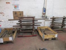 Two Fabricated Steel bar racks & quantity of bar & tube etc.