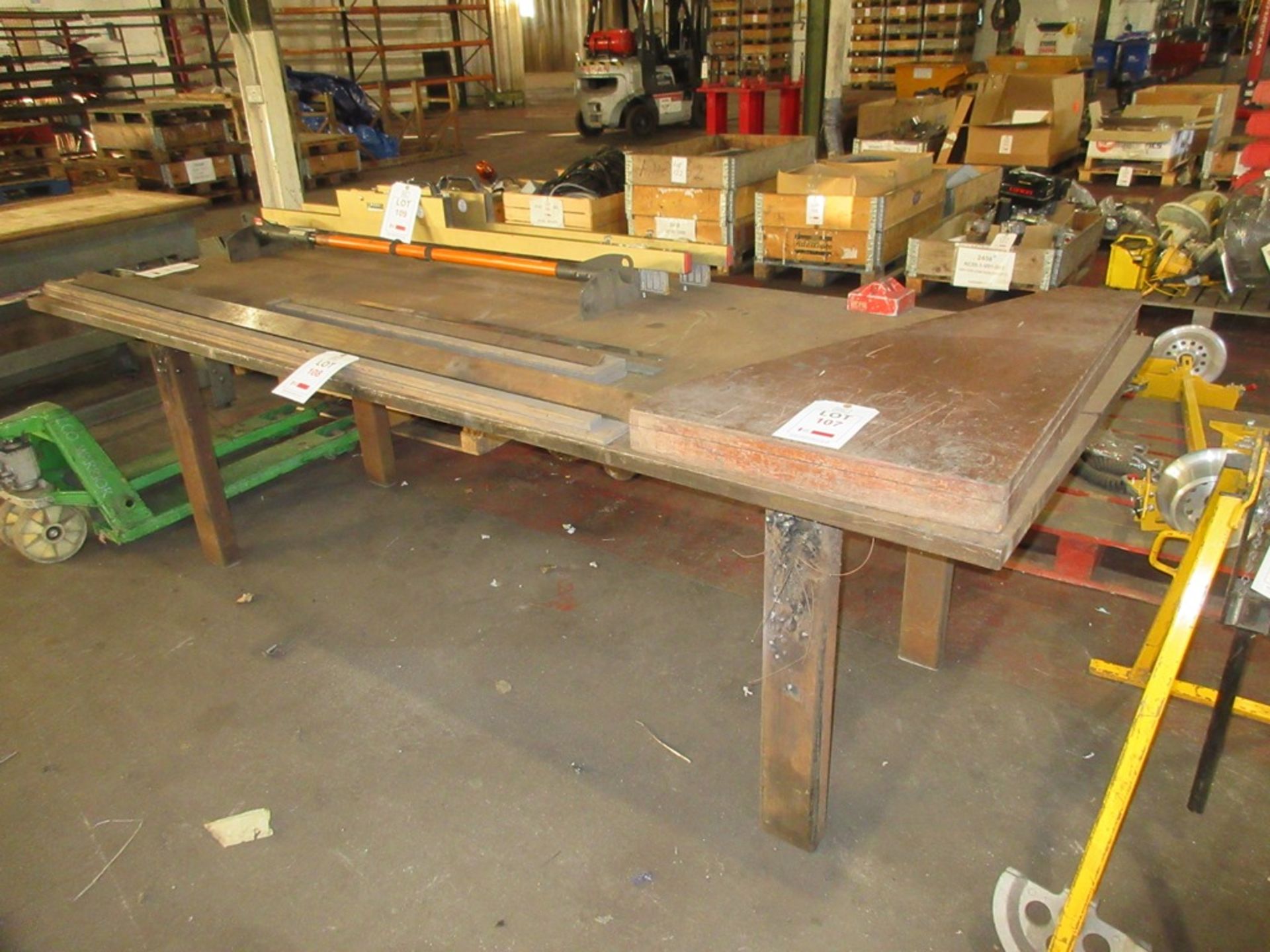 Fabricated Steel welders bench approx. 2700mm x 1000mm approx. 830mm high - Image 2 of 3