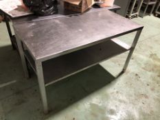 Stainless steel preparation table (Located Cleobury Mortimer, Shropshire)