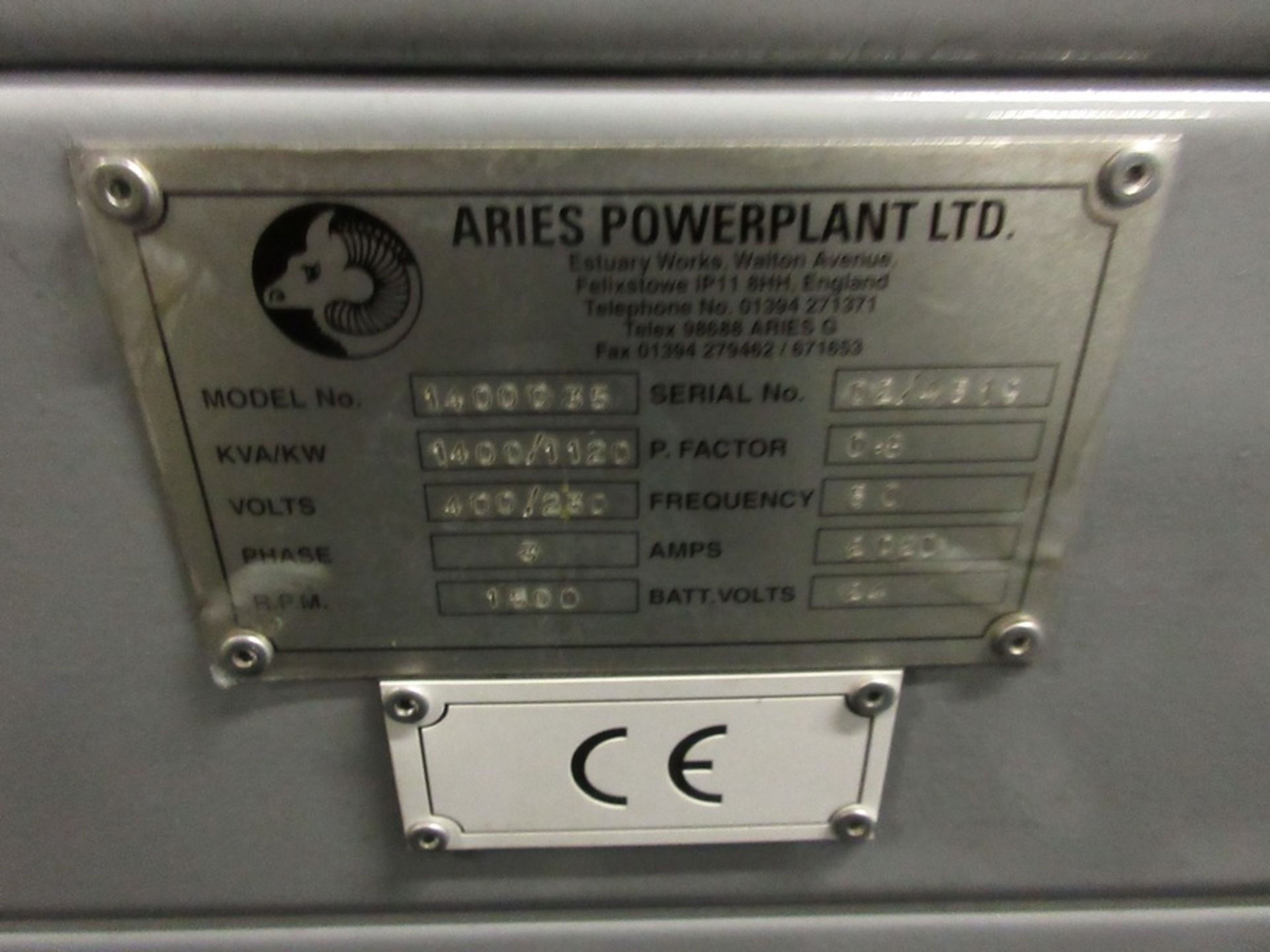 Generator 2 Comprising: Aires Powerplant 1400Q35 1,400KVa containerised diesel standby generator, - Image 13 of 28