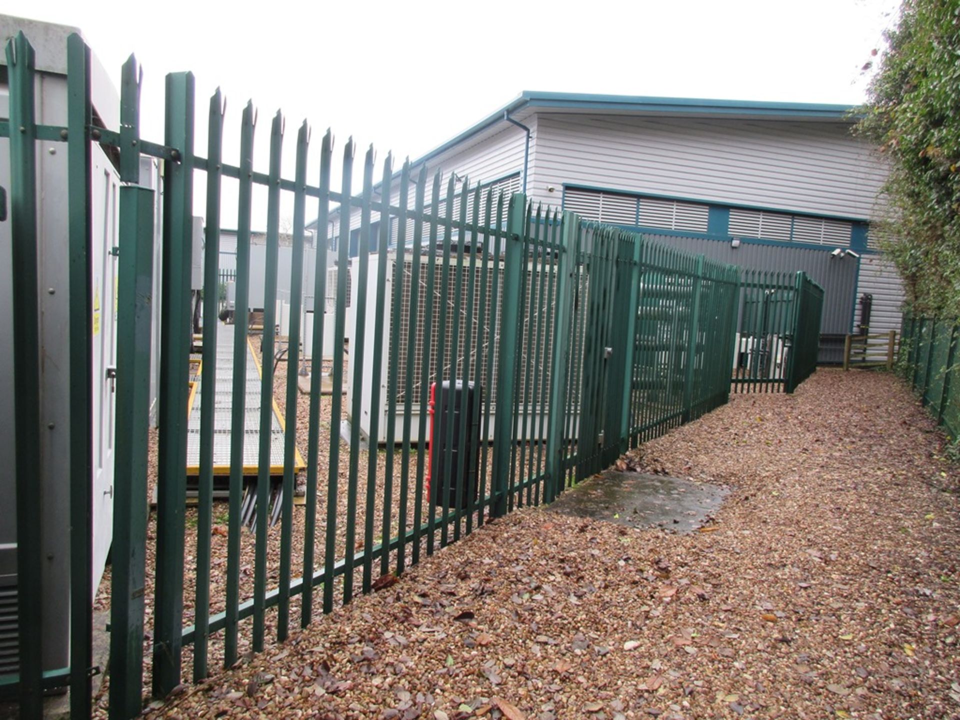 Steel security fencing and gates to generator and CRAC areas - Image 8 of 12