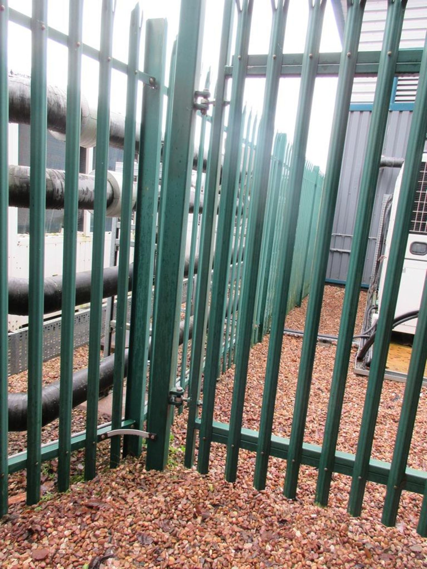 Steel security fencing and gates to generator and CRAC areas - Image 10 of 12