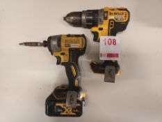 Two DeWalt brushless cordless drills (no battery)