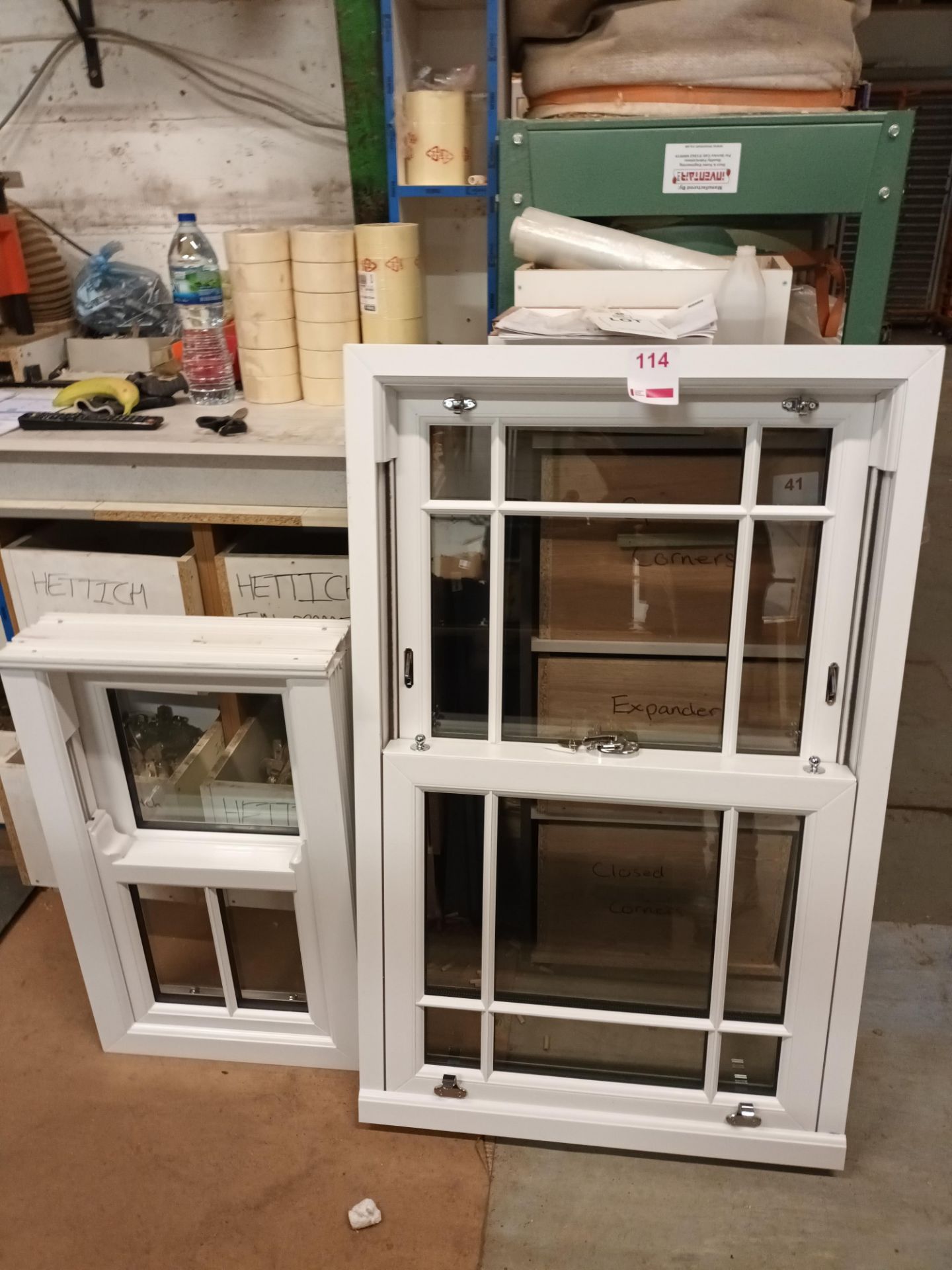 Two glass double glazed windows (1200mm H x 750mm W x 130mm D & 800mm H x 480mm W x 155mm D)