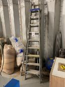 Two sets of aluminium step ladders