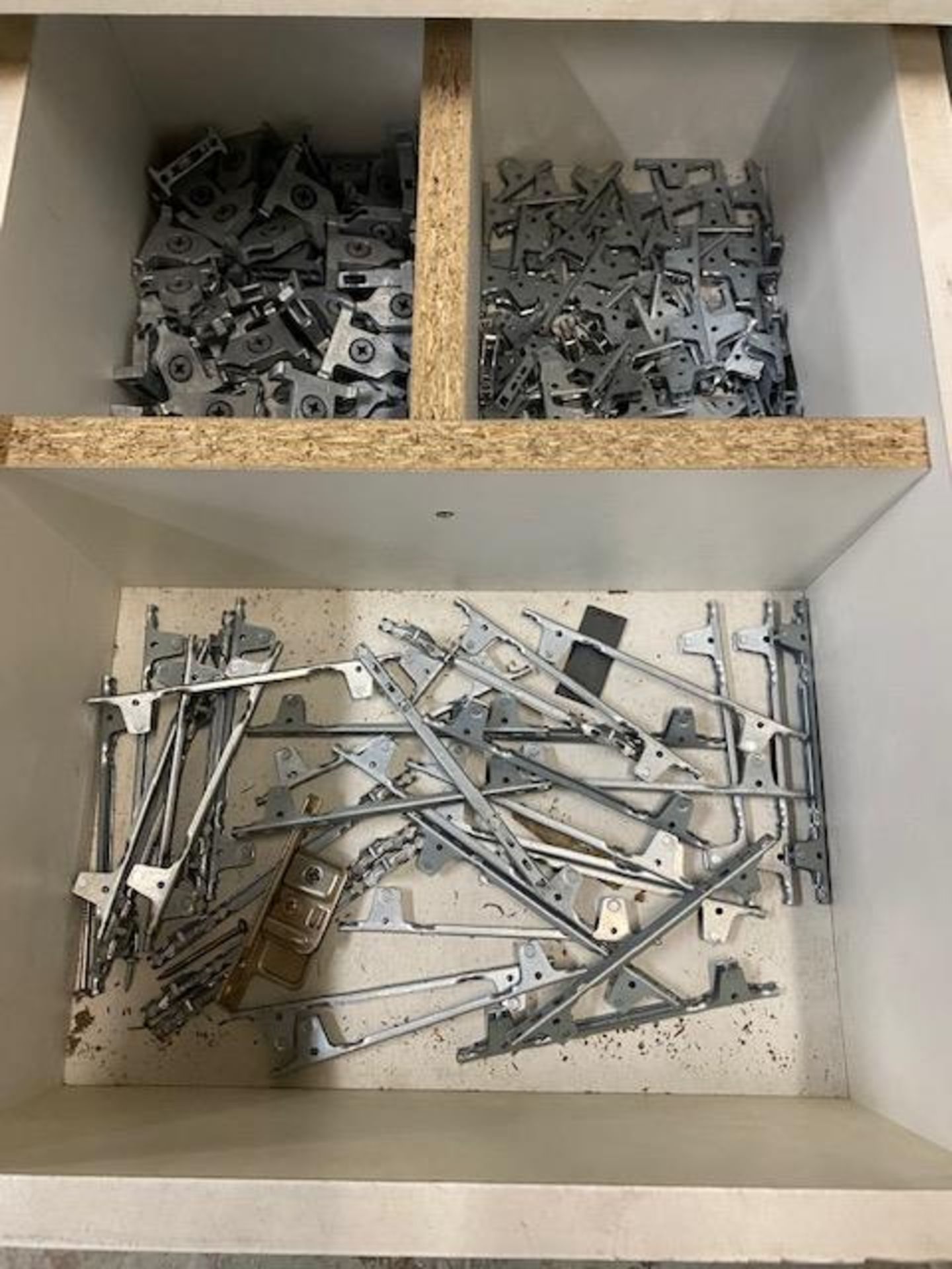 Contents of eight drawers and nine shelves to include various cabinet fixings and drawer runners - Image 8 of 13