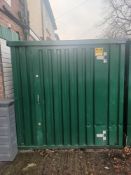 Metal storage container approximately 390cm L x 215cm W x 197cm H