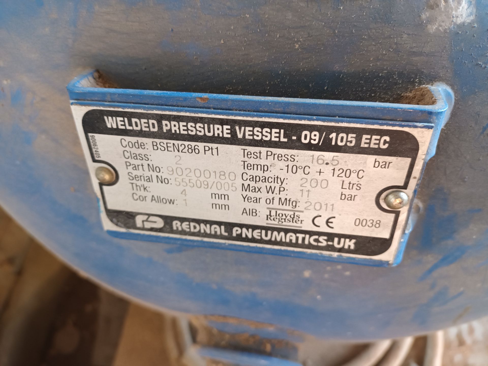 Blue Point WSBP30-200-1 welded pressure vessel - 09/105 EEC - Image 2 of 3