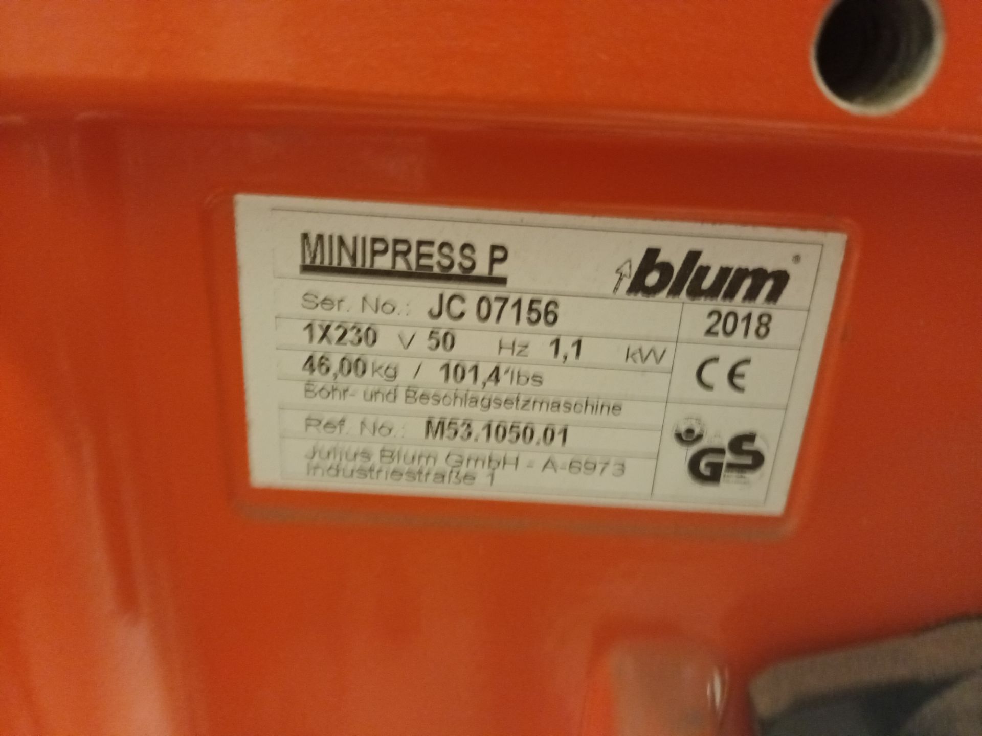 Blum Minipress P 1x230 automated vertical drill (2018) - Image 2 of 3