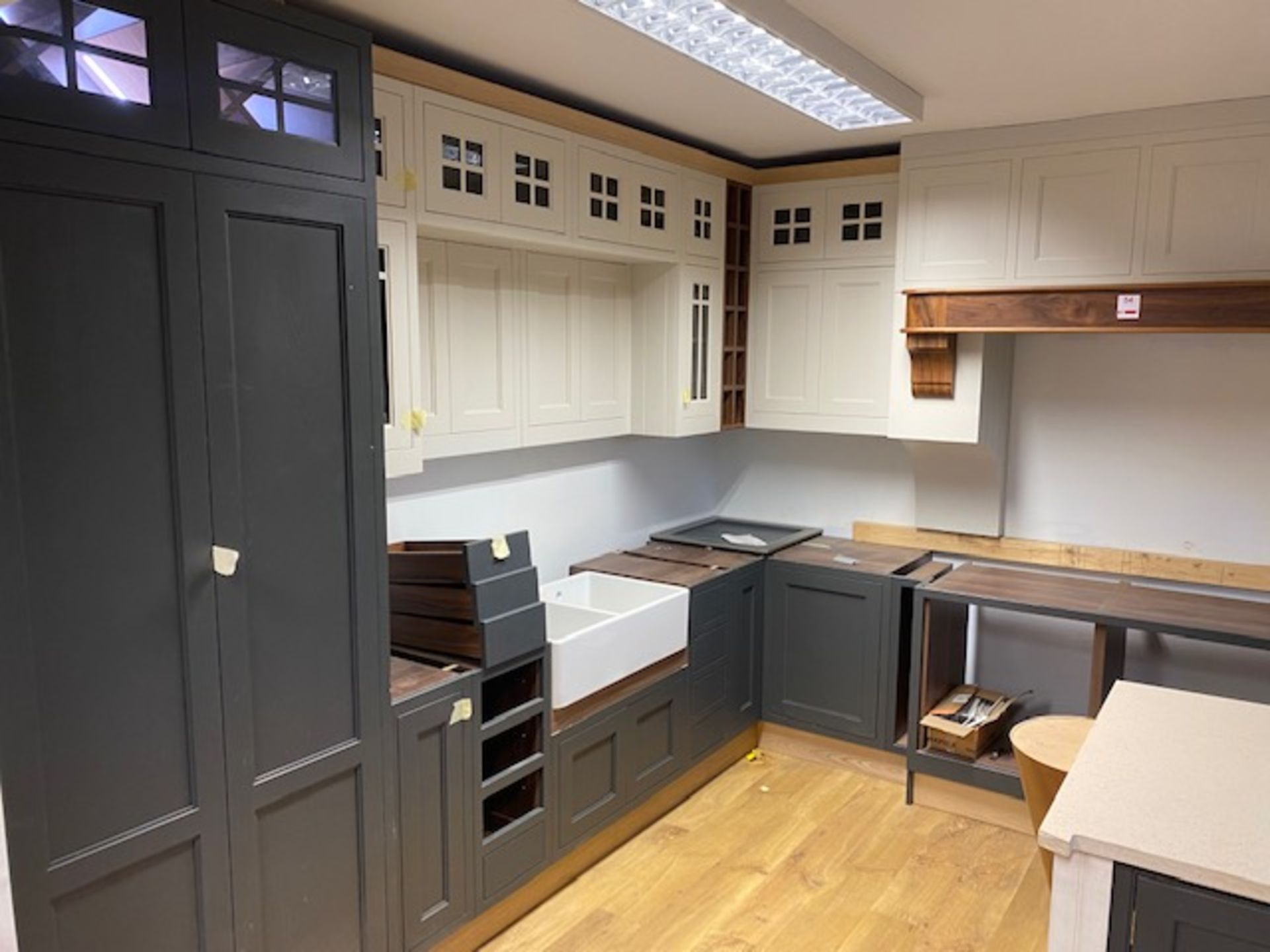 Part built display kitchen (as lotted, please note that appliances are not included)
