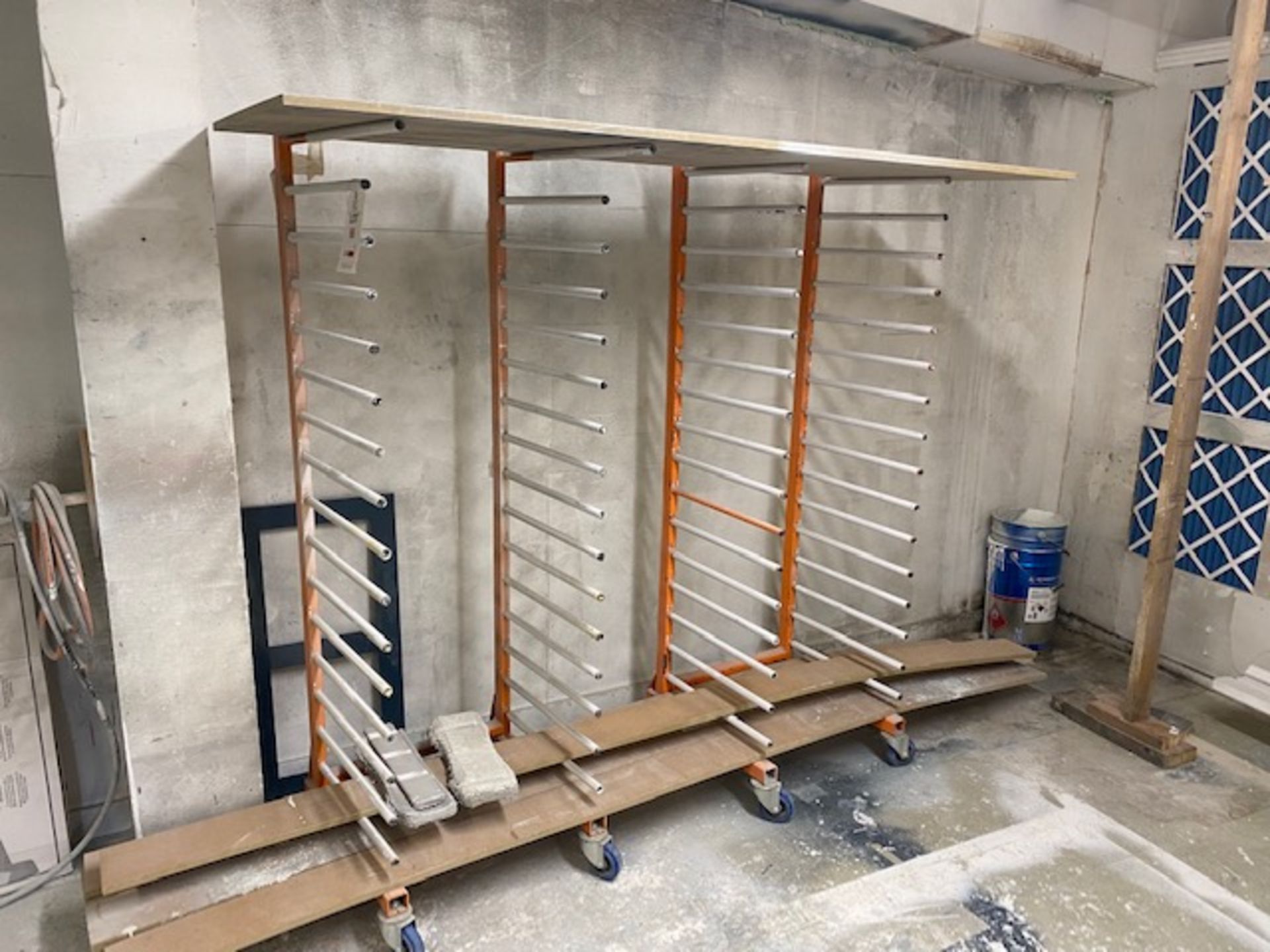 Nine trolley drying racks
