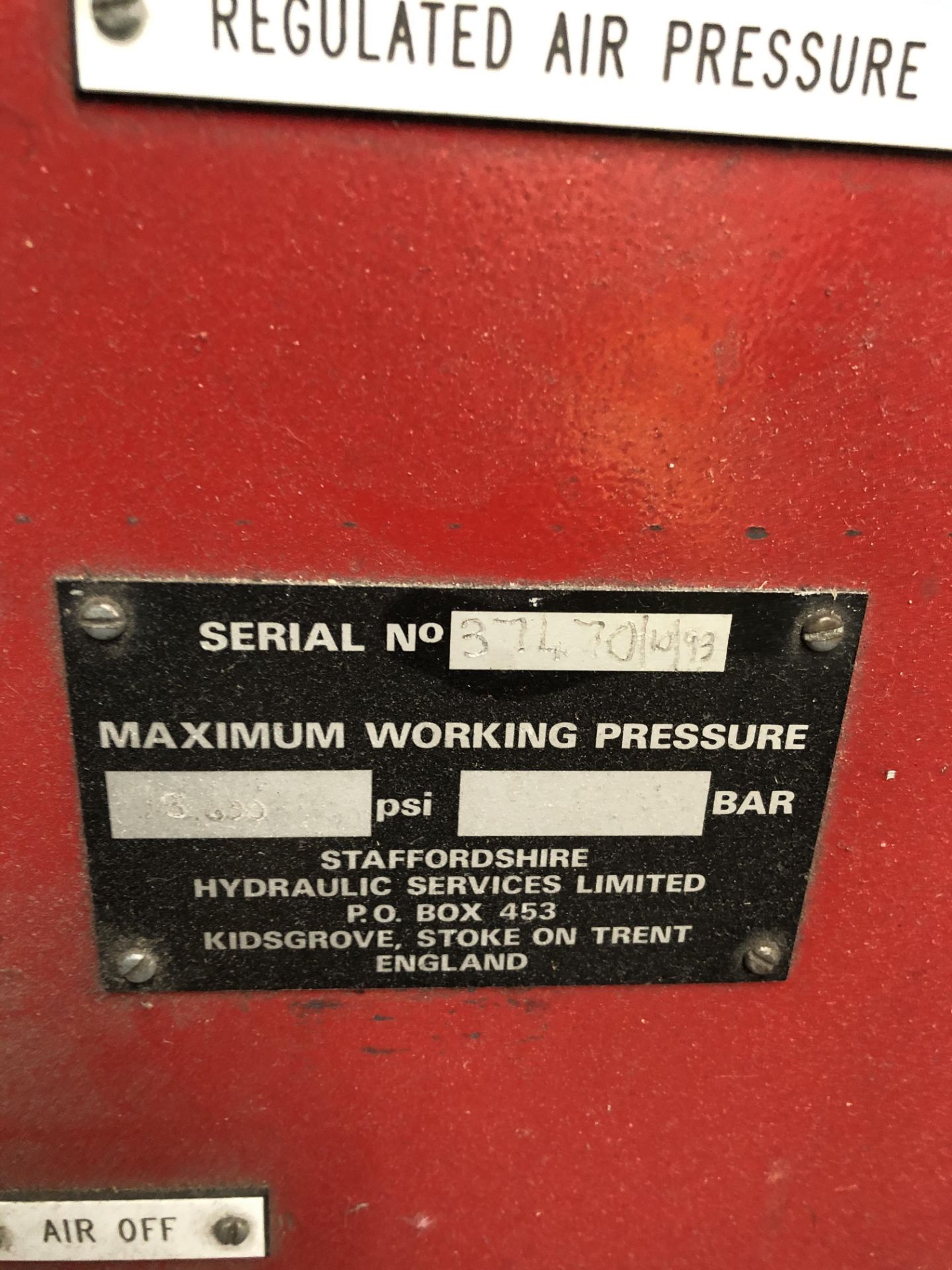 Hydraulic Services Ltd 18,600 psi portable generator (Located Milton Keynes) - Image 2 of 3