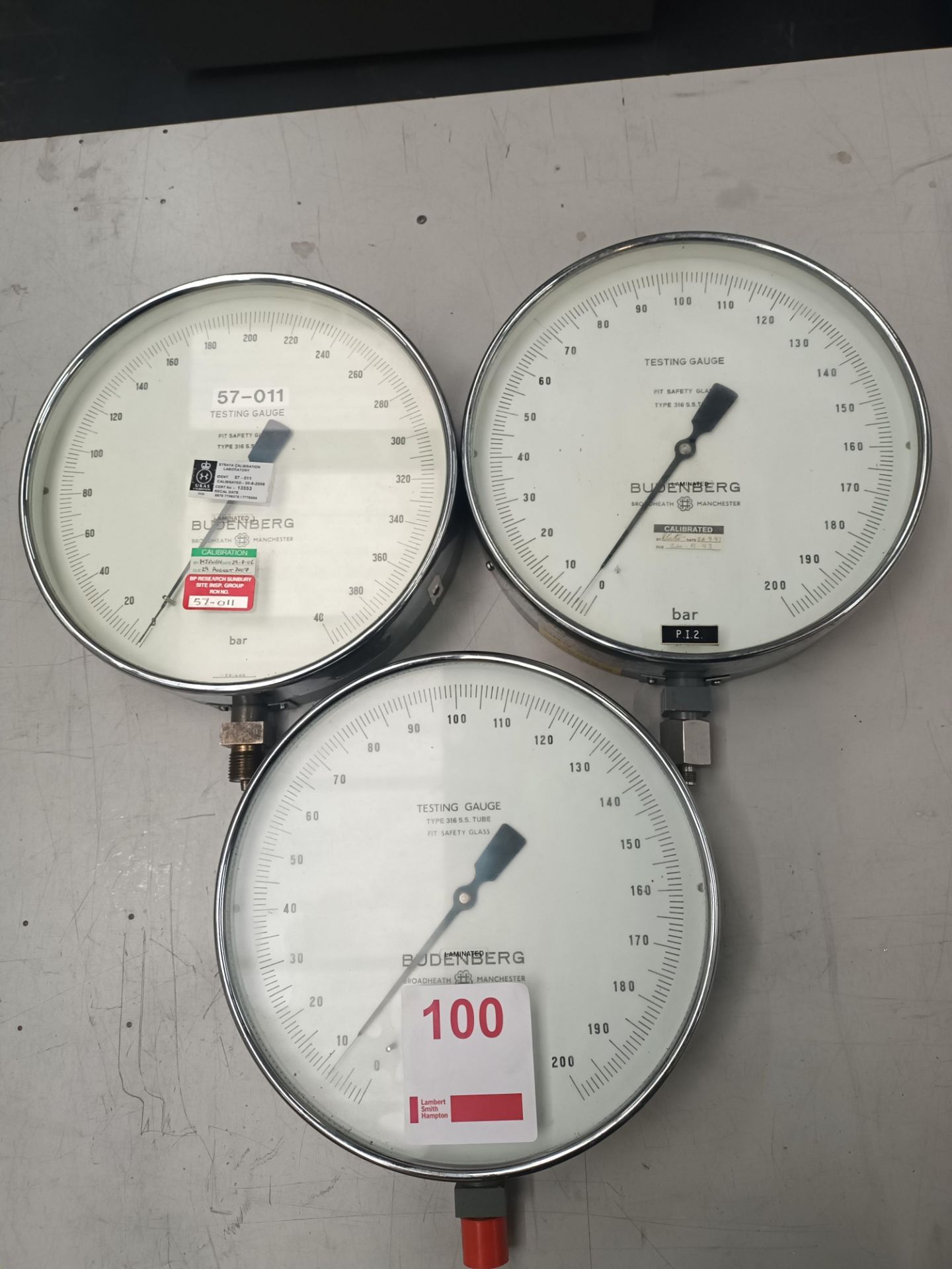 Three Budenburg 316 S.S testing gauges (Located Upminster)